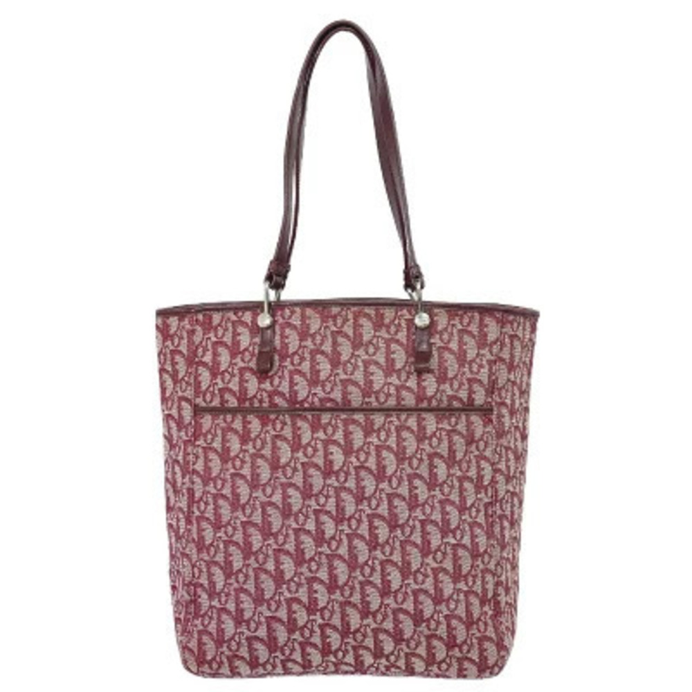 Christian Dior Trotter Tote Canvas Shoulder Bag Bordeaux Purple
